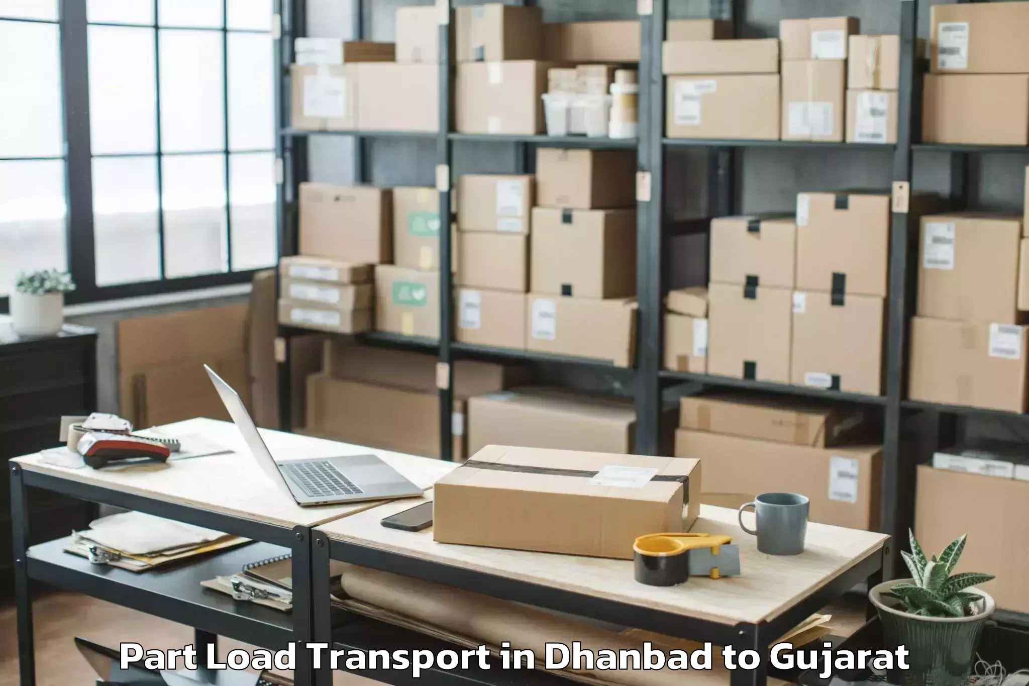 Trusted Dhanbad to Bhilad Part Load Transport